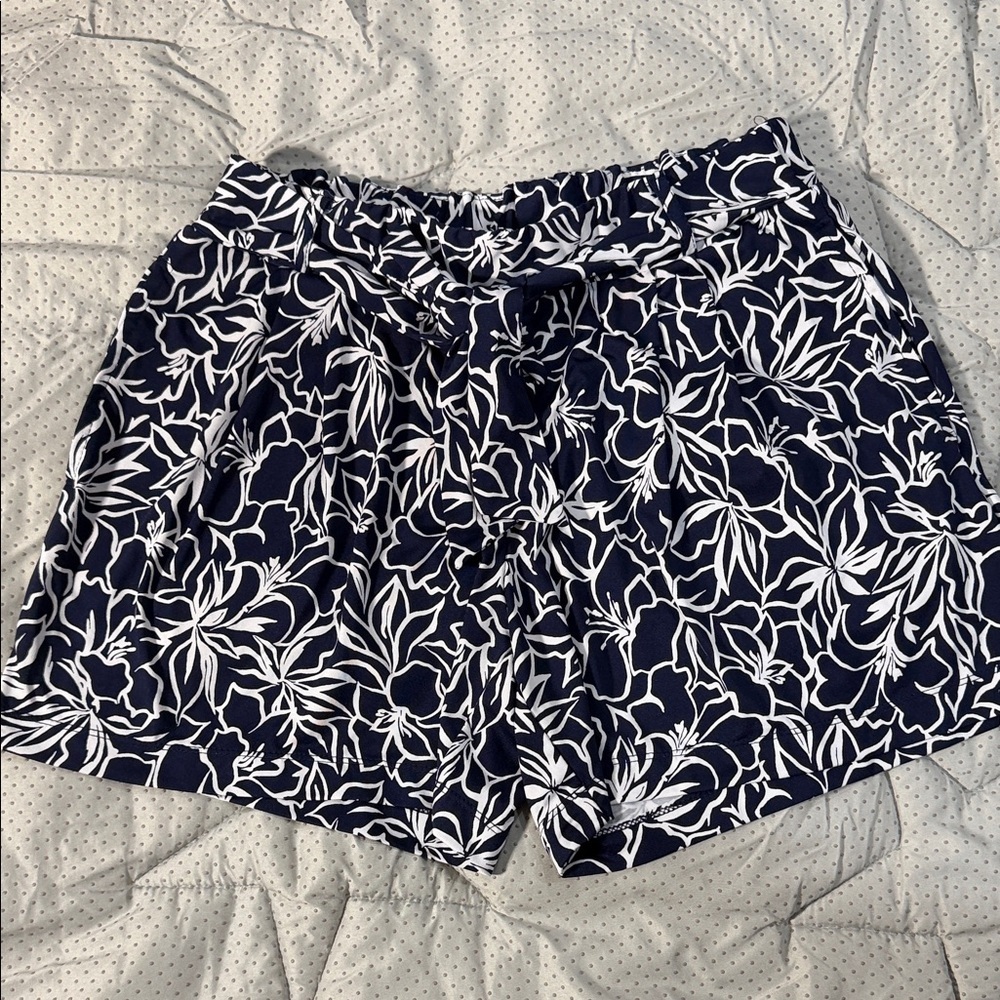 Robert Louis Navy and White Floral Women's Bermudas